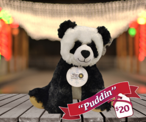 Puddin is the 2024 Rotary Lights Bear. For just $20, you can adopt him, and all proceeds will benefit The Hunger Task Force’s mission to alleviate hunger.