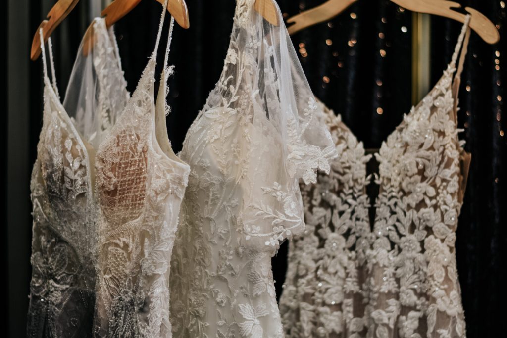 bridal dresses at the Wedding World expo in La Crosse WI